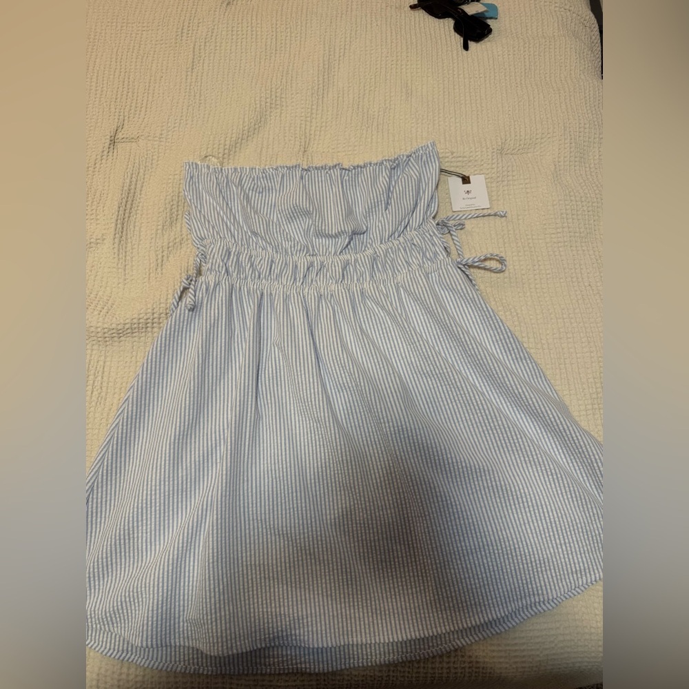 Blue Striped Mini Dress